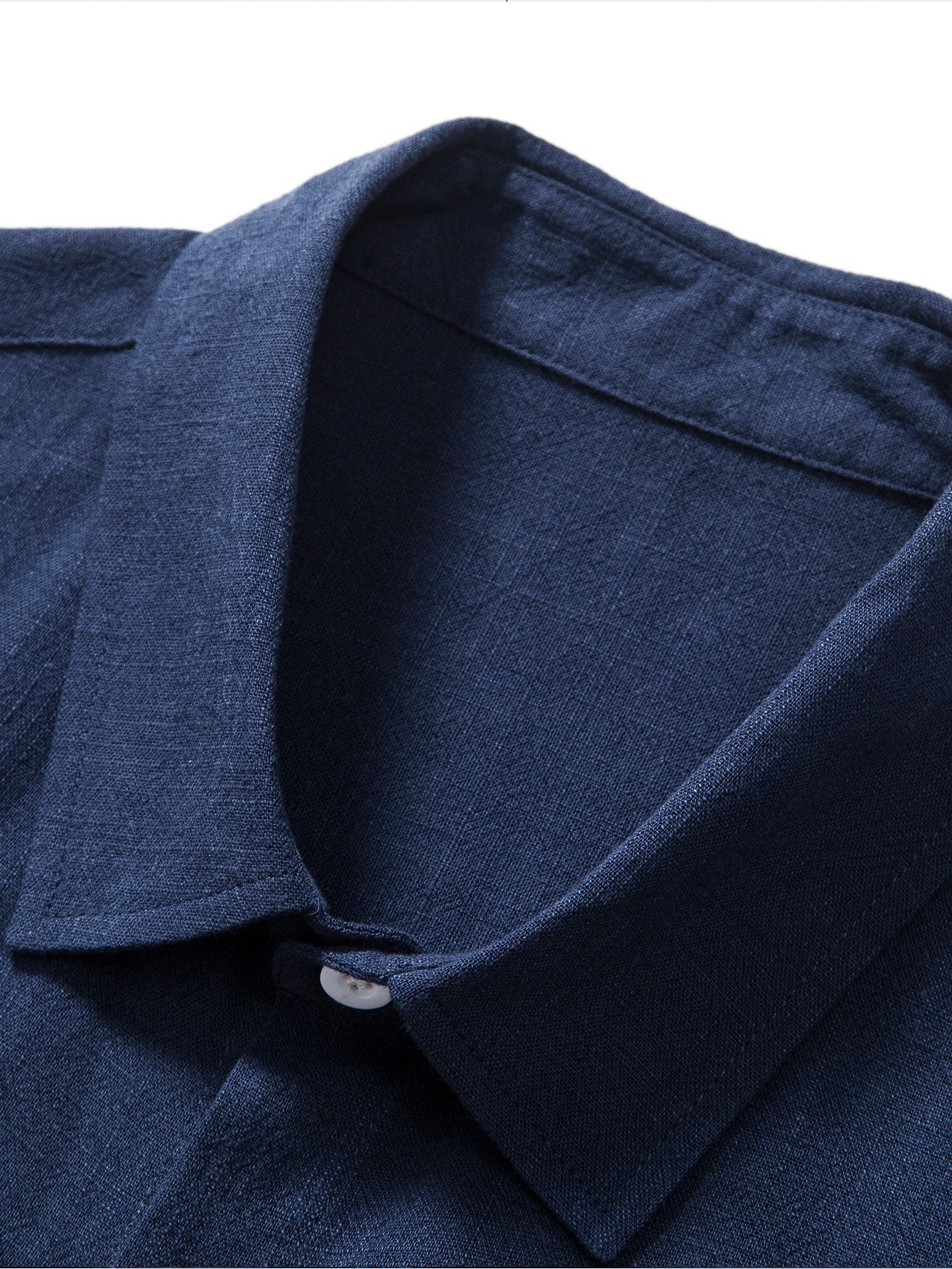 Linen rayon blend button-up shirt and straight-leg linen trousers